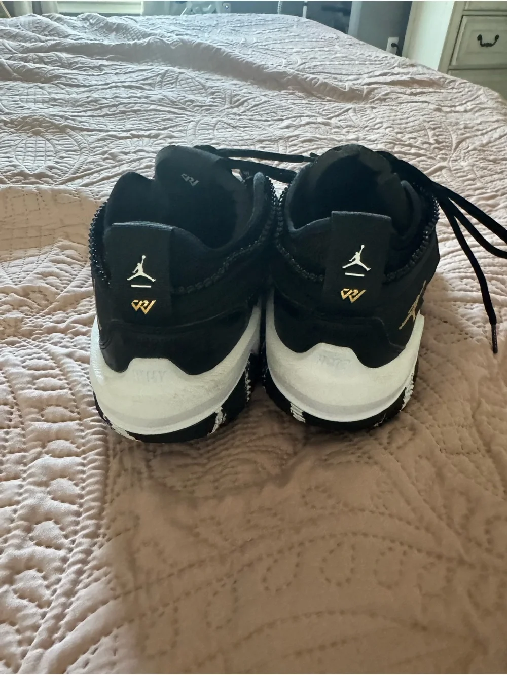 Jordan Men’s Black and White Zip-Up Basketball Sneakers